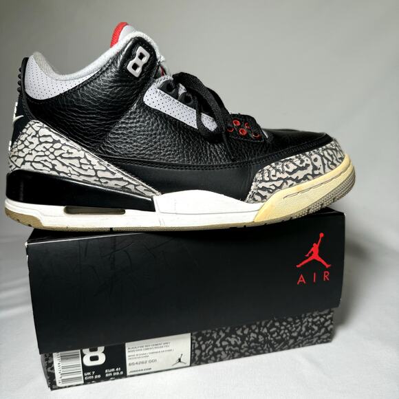 Size 8 - Nike Air Jordan 3 Retro OG Black Cement 2018 Men's Shoes